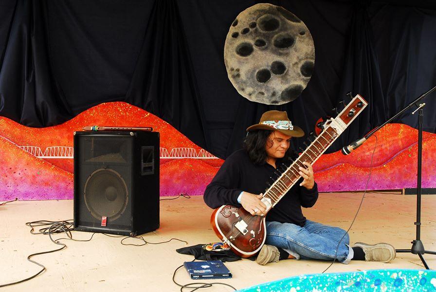 Sitar performance on stage