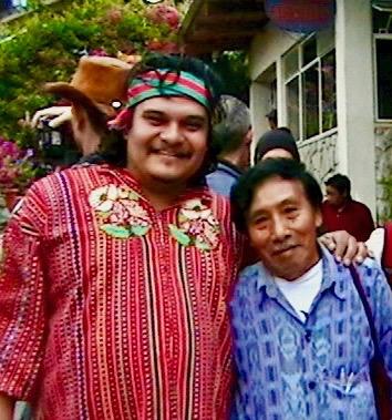 With an elder at a gathering